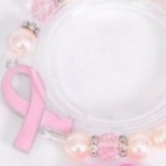 Breast Cancer Awareness Bracelet Beaded **Lt Pink Hope Adjustable NEW - Picture 3 of 9